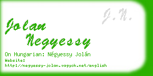 jolan negyessy business card