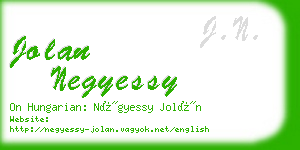 jolan negyessy business card